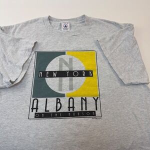 Vintage New York Albany "On the Hudson" T-Shirt  90s Graphic Tee  XL